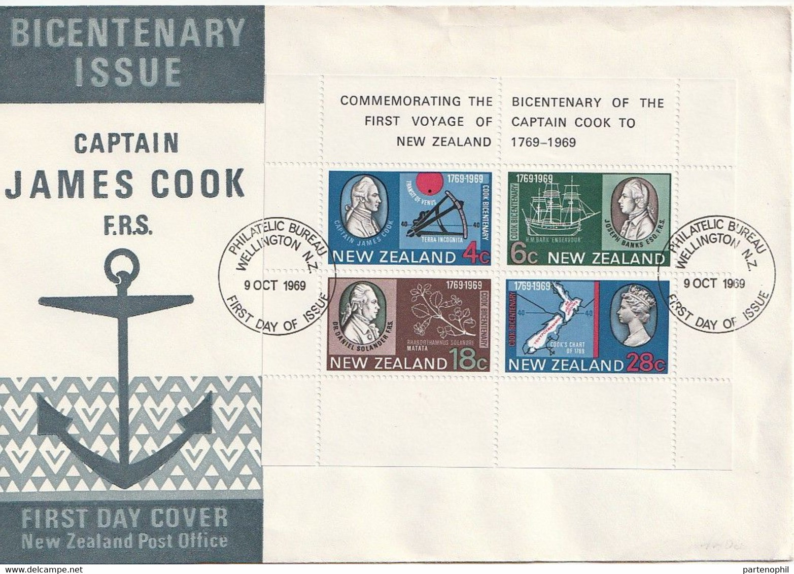 New Zealand - Annullo 1969 FDC First Voyage Of Captain James Wellington Cook  Brief Lettera Envelope - Briefe U. Dokumente