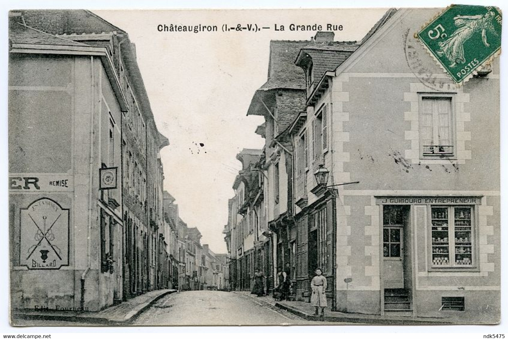 35 : CHATEAUGIRON - LA GRANDE RUE / GUIBOURG, ENTREPRENEUR / ADRESSE - PARIS, RUE DES APENNINS - Châteaugiron