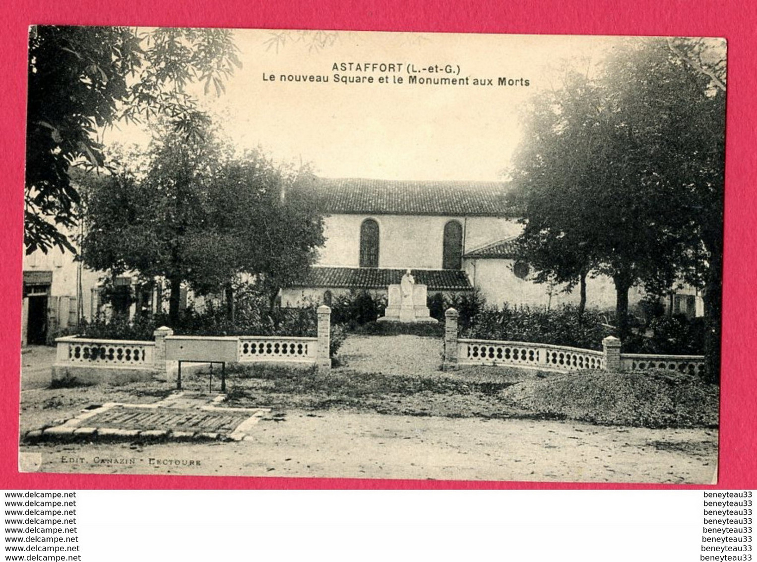 CAP (Réf : X196) ASTAFFORT (47 LOT & GARONNE) Le Nouveau Square Et Le Monument Aux Morts - Astaffort