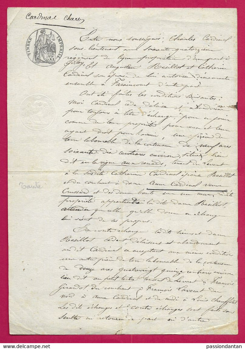 Manuscrit Daté De 1856 - Haute Marne - Farincourt Et Gilley - Protagonistes Dénommés Cardinal, Résillot Et Autres - Manuscripts