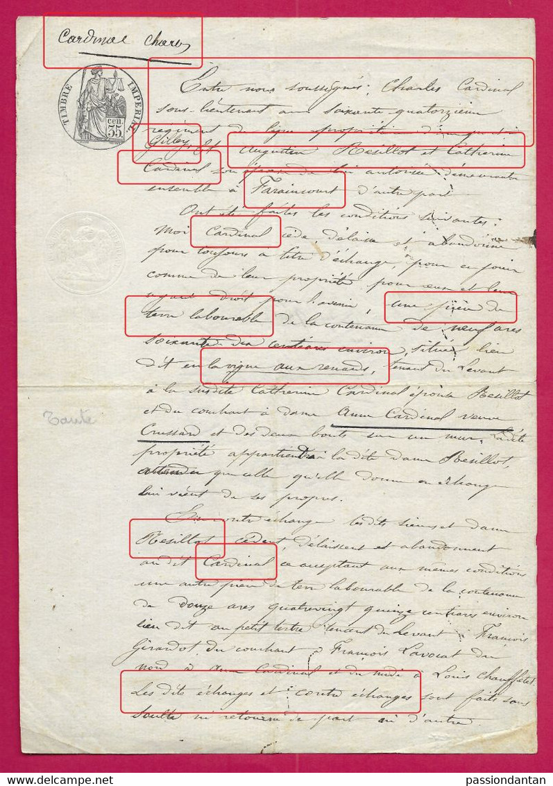 Manuscrit Daté De 1856 - Haute Marne - Farincourt Et Gilley - Protagonistes Dénommés Cardinal, Résillot Et Autres - Manuscripts
