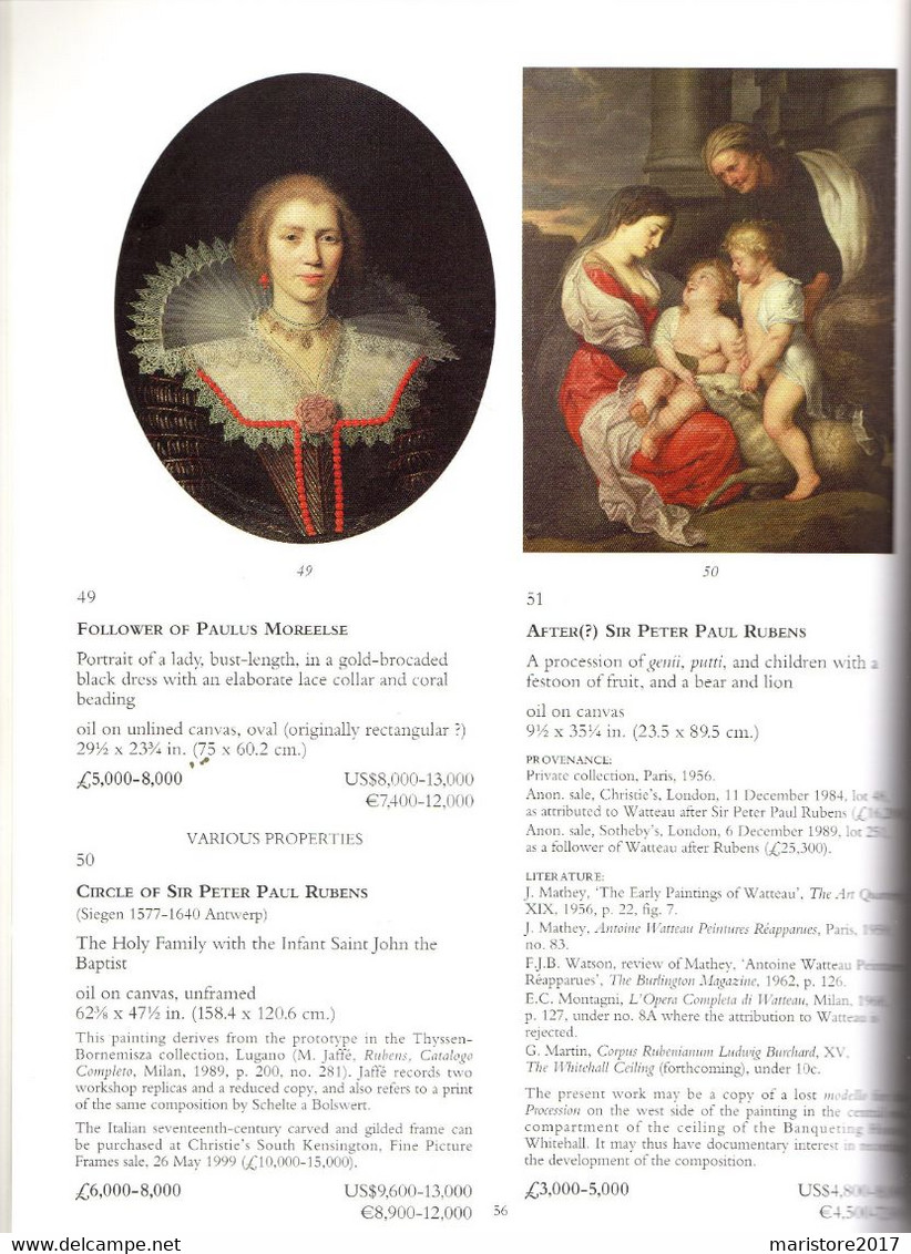 CHRISTIE’S London 1999-Old Master Pictures-Galleria Di Dipinti Antichi Tintoretto Botticelli Rubens Stern Locatelli Joli - Kunst, Architectuur