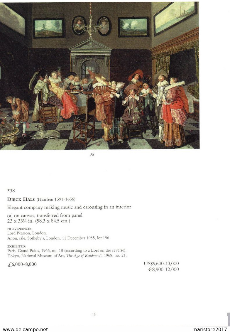 CHRISTIE’S London 1999-Old Master Pictures-Galleria di Dipinti Antichi Tintoretto Botticelli Rubens Stern Locatelli Joli