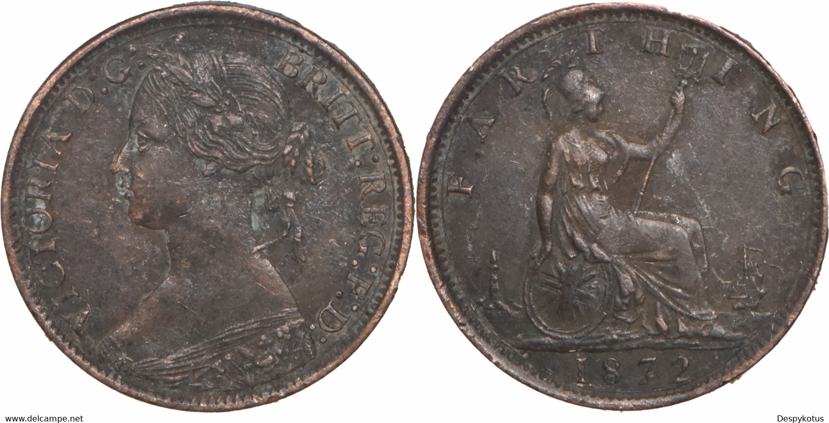 Grande-Bretagne - 1872 - 1 Farthing - Reine Victoria - 04-281 - B. 1 Farthing