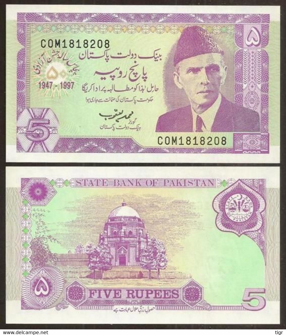 PAKISTAN. 5 Pieces X 5 Rupees 1997. UNC. Pick 44 - Pakistan