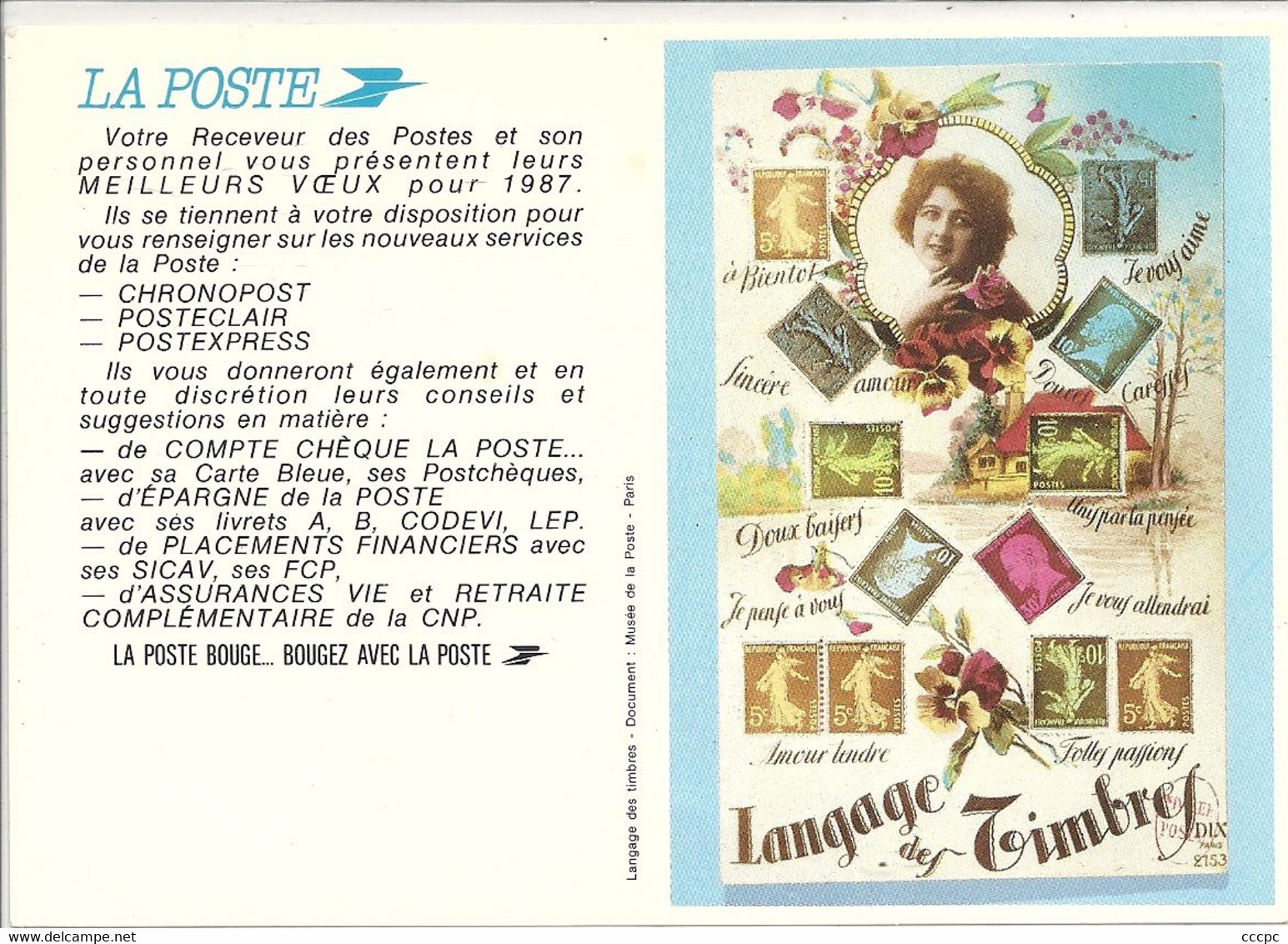 Calendrier De La Poste 1987 Langage Des Timbres - Grand Format : 1981-90