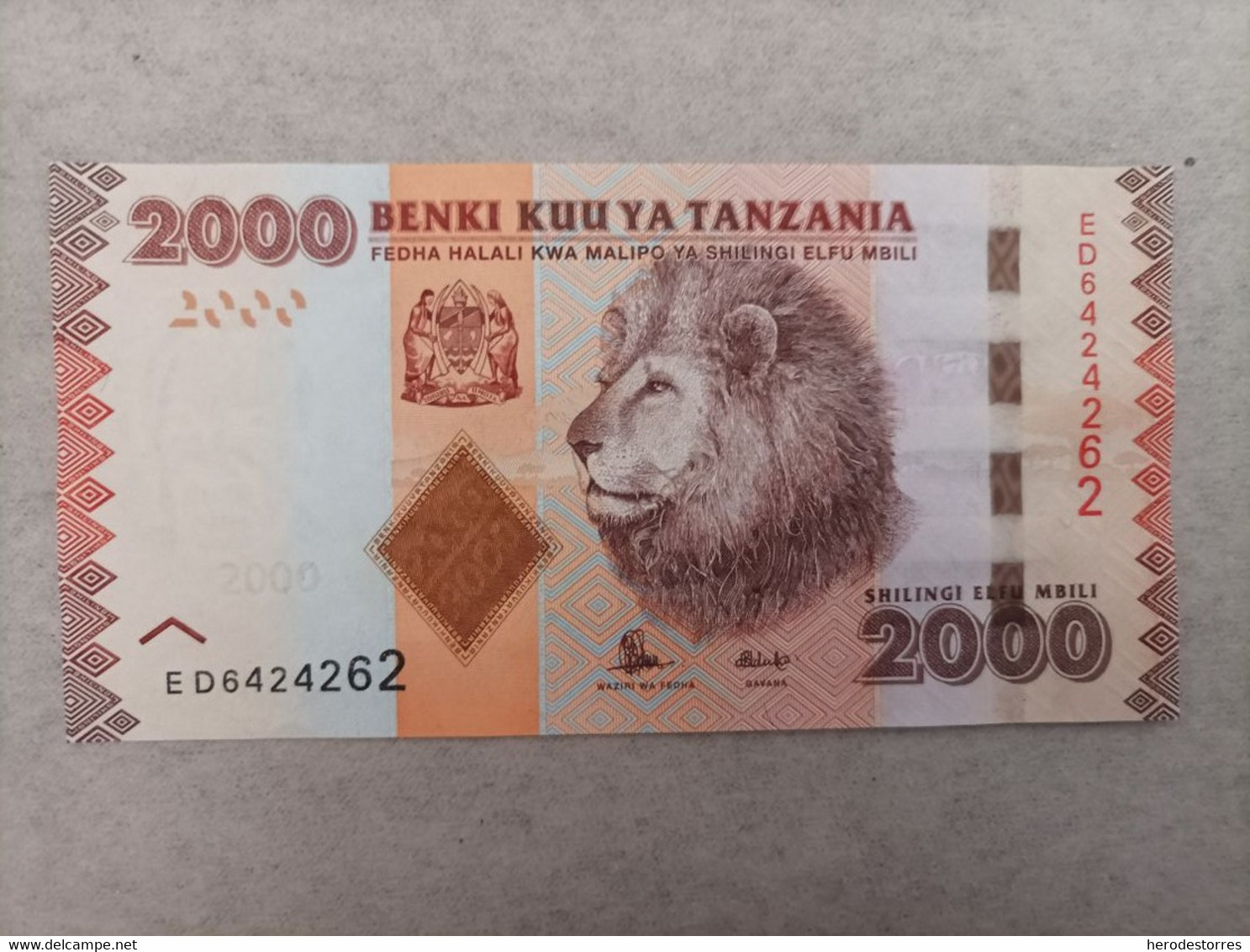 Billete De Tanzania De 2000 Schillings, Año 2015, UNC - Tanzanie