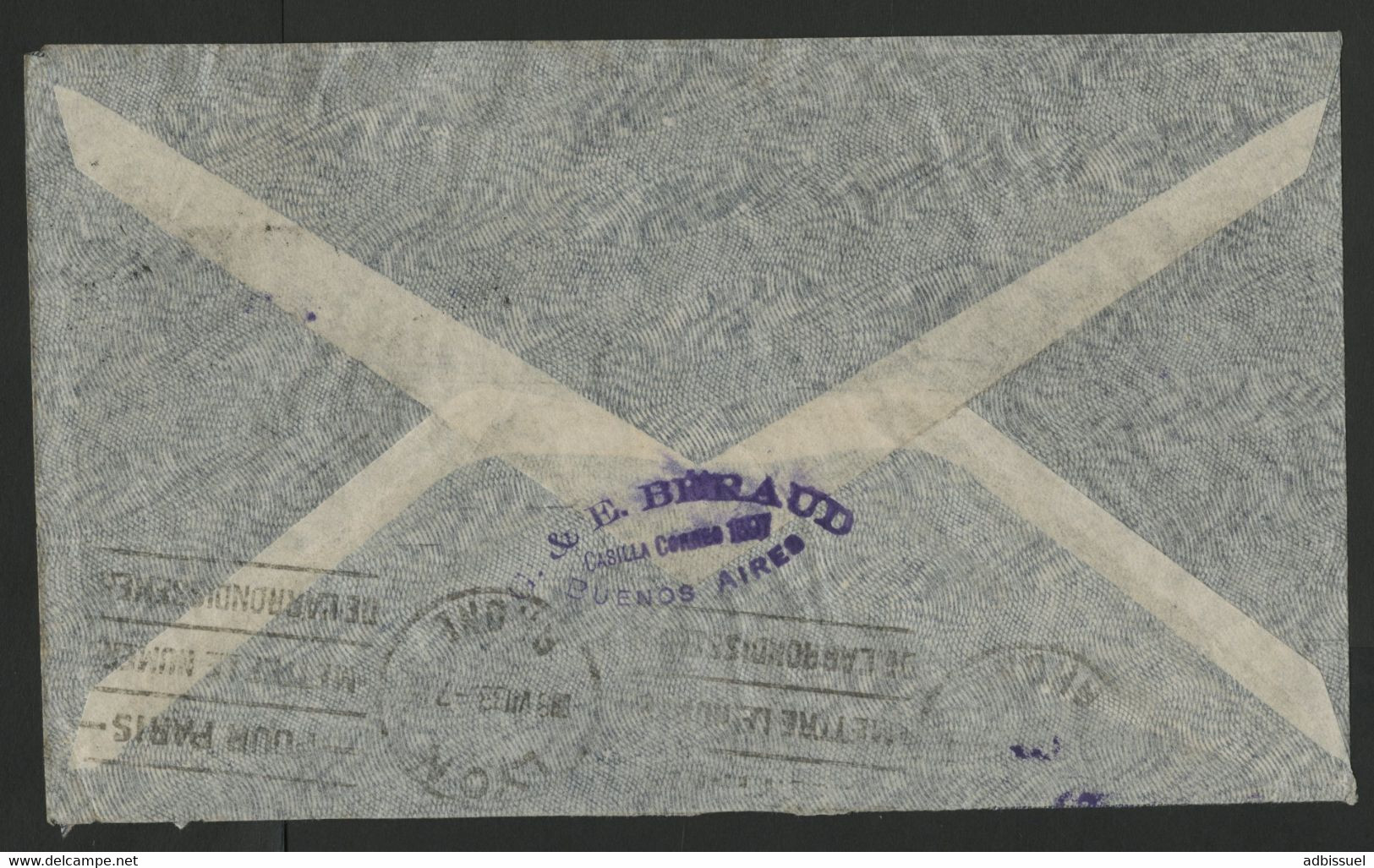 ARGENTINE Enveloppe Par Avion En 1933 Pour Lyon Via L'AEROPOSTALE (voir Description) - Lettres & Documents