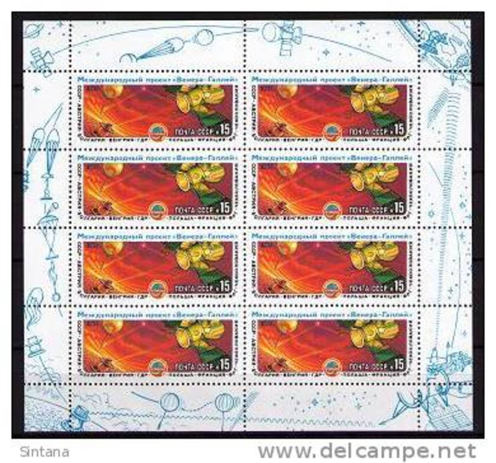 Sowjetunion/Russia 1985 Mi. 5513 KB Weltraum Venus-Halley/Sc.5372a M/S Space **/MNH - Blocs & Hojas