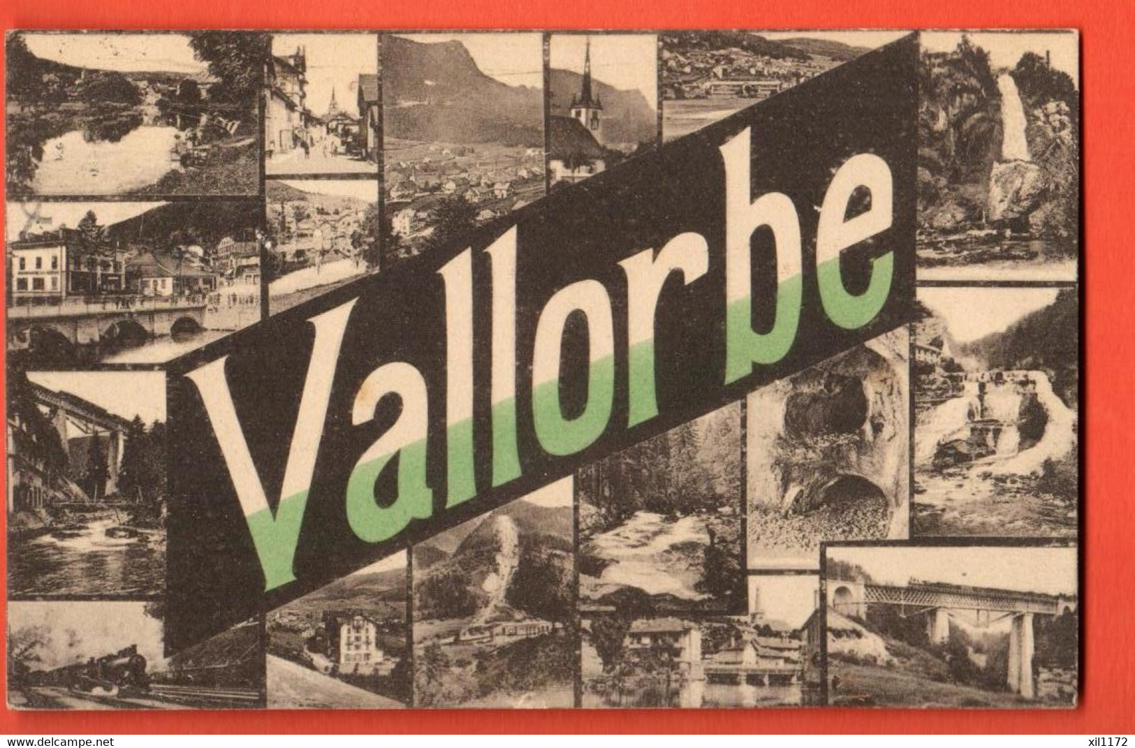 ZPT-01 Multivue De Vallorbe Phototypie 3796 Circulé En 1924 - Vallorbe