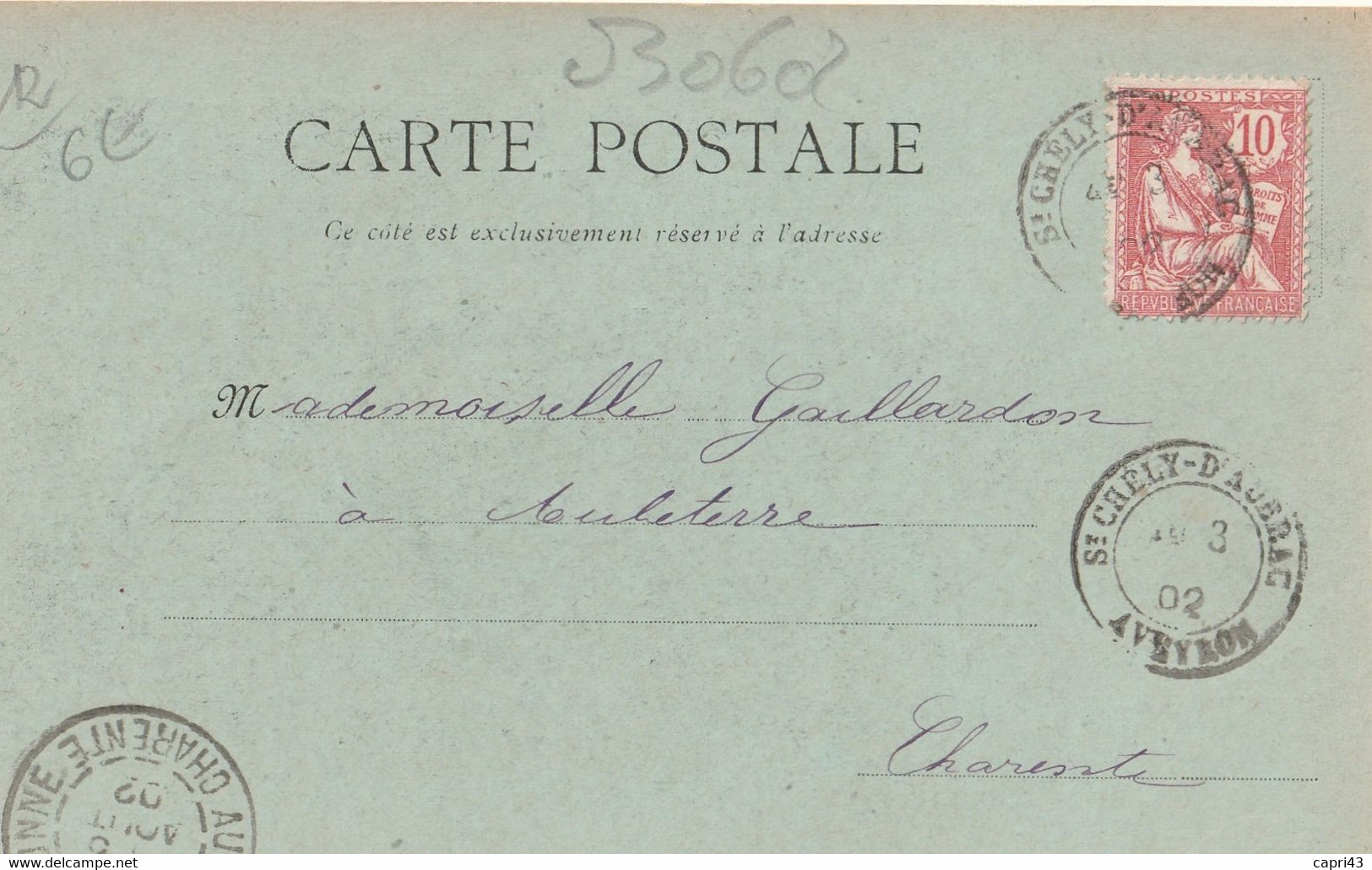 12 ESPALION  Danse La Bourree    CACHET DEPART ST CHELY  D'AUBRAC 1902 - Espalion