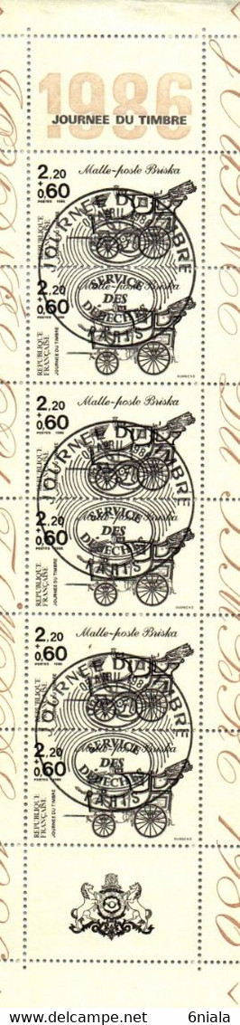 10634 TIMBRES Du CARNETJOURNEE Du TIMBRE 1986 Oblitéré Du 05 AVRIL  1986 Malle Poste ( BC 2411 A ) - Giornata Del Francobolli