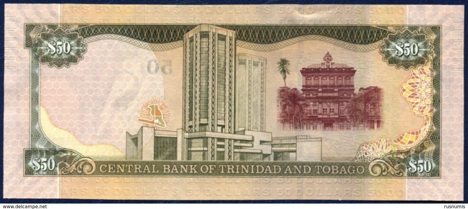 TRINIDAD AND TOBAGO 50 DOLLARS P-50 RED CAPPED CARDINAL BIRD CENTRAL BANK E. WILLIAMS FINCOMPLEX PARLIAMENT 2006 UNC - Trinidad & Tobago