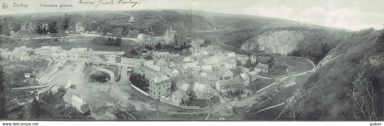 Durbuy Panorama Sur Carte Double Jos. Albert Nels 1913 RARE - Durbuy
