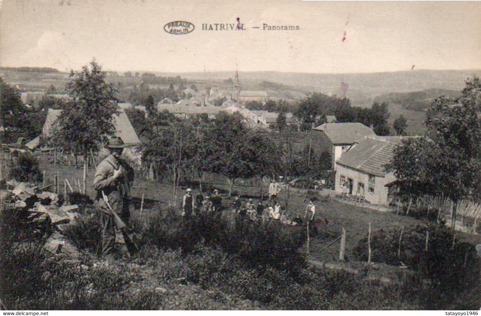 Hatrival  Panorama En Avant Plan Le Chasseur Voyagé En 1930 - Saint-Hubert