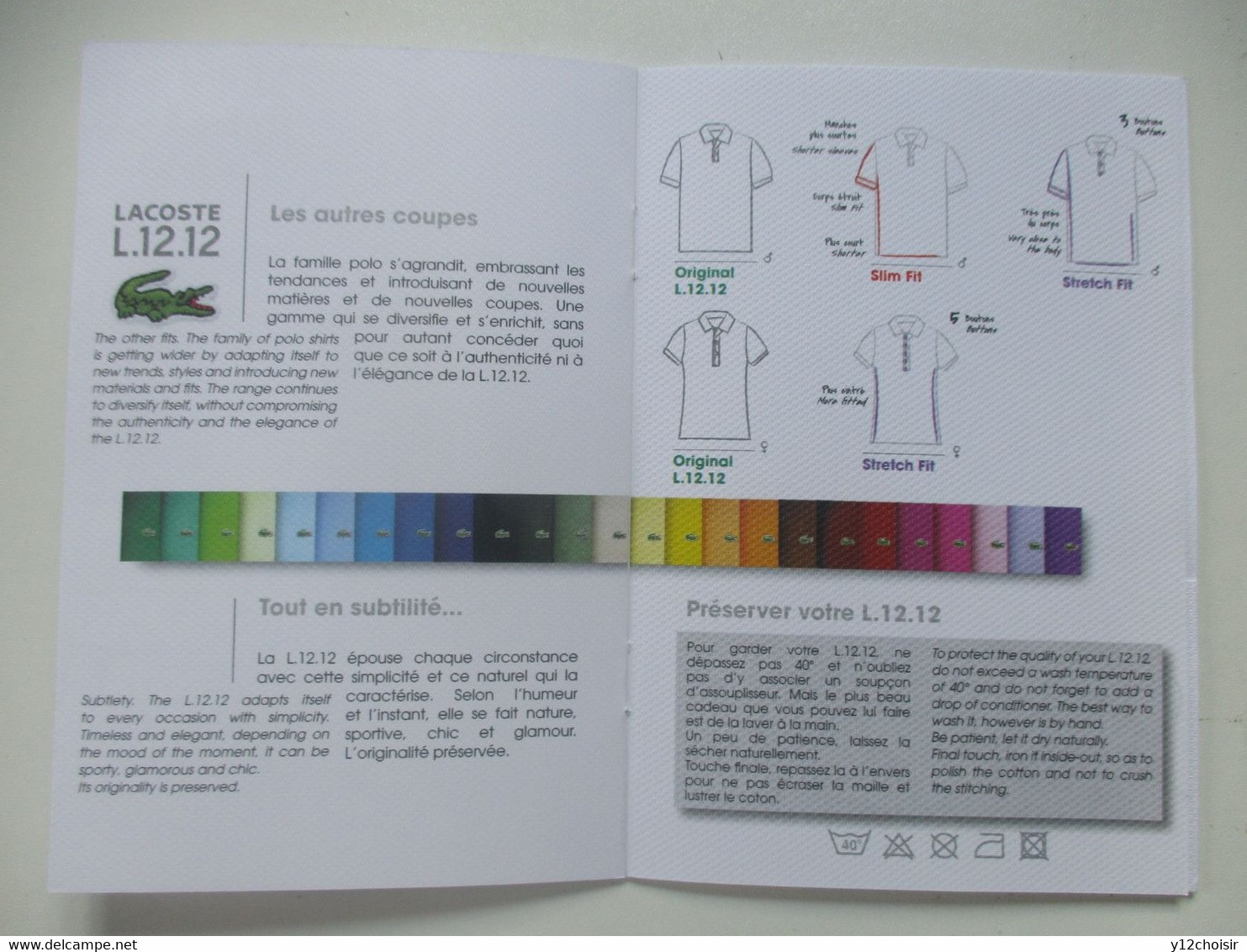 LIVRET L.12.12 MOUSQUETAIRE RENE LACOSTE SPORT TENNIS GENESE TISSER UN MYTHE CROCODILE - Uniformes Recordatorios & Misc