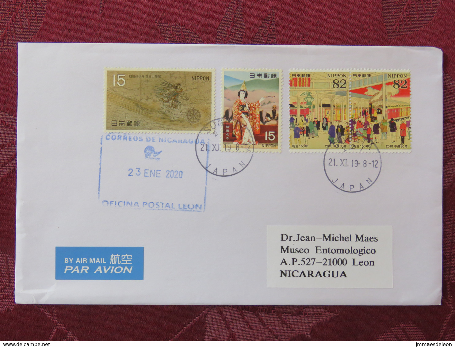 Japan 2020 Cover To Nicaragua - Traditional Costume - Lettres & Documents