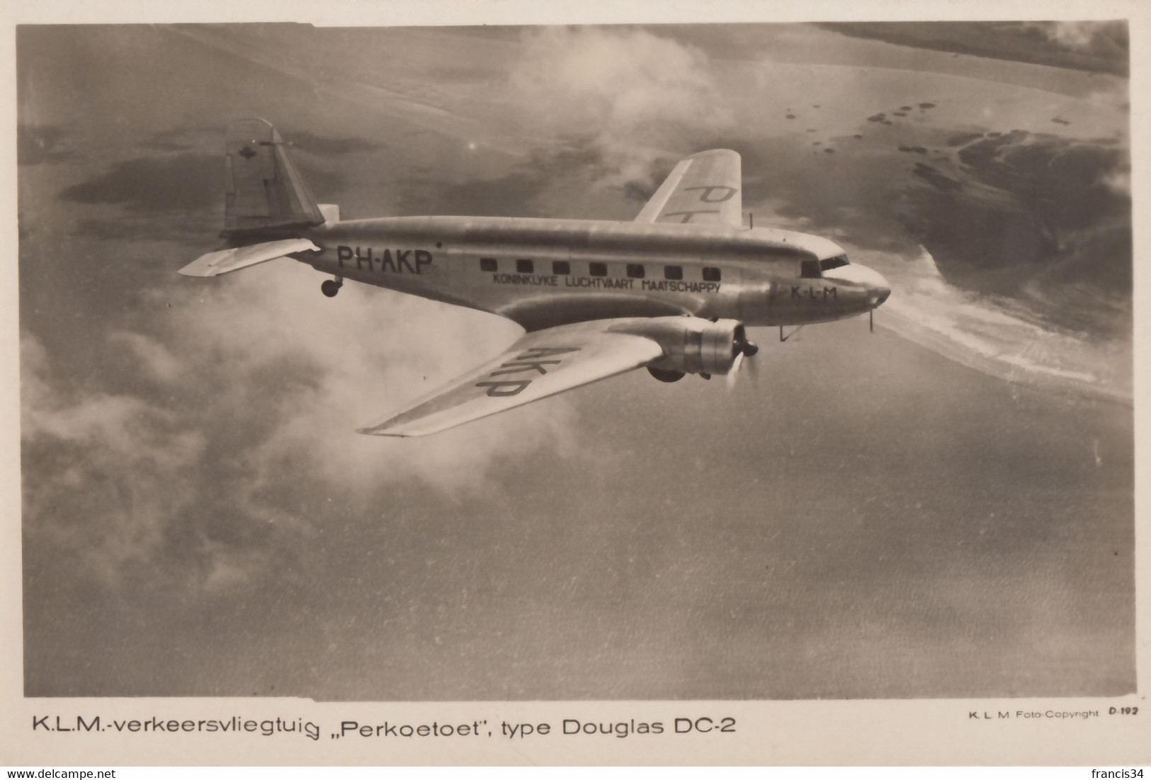 CPA - Douglas DC 2 " Perkoet " - Compagnie K.L.M Royal Dutch Airlines - 1946-....: Modern Era