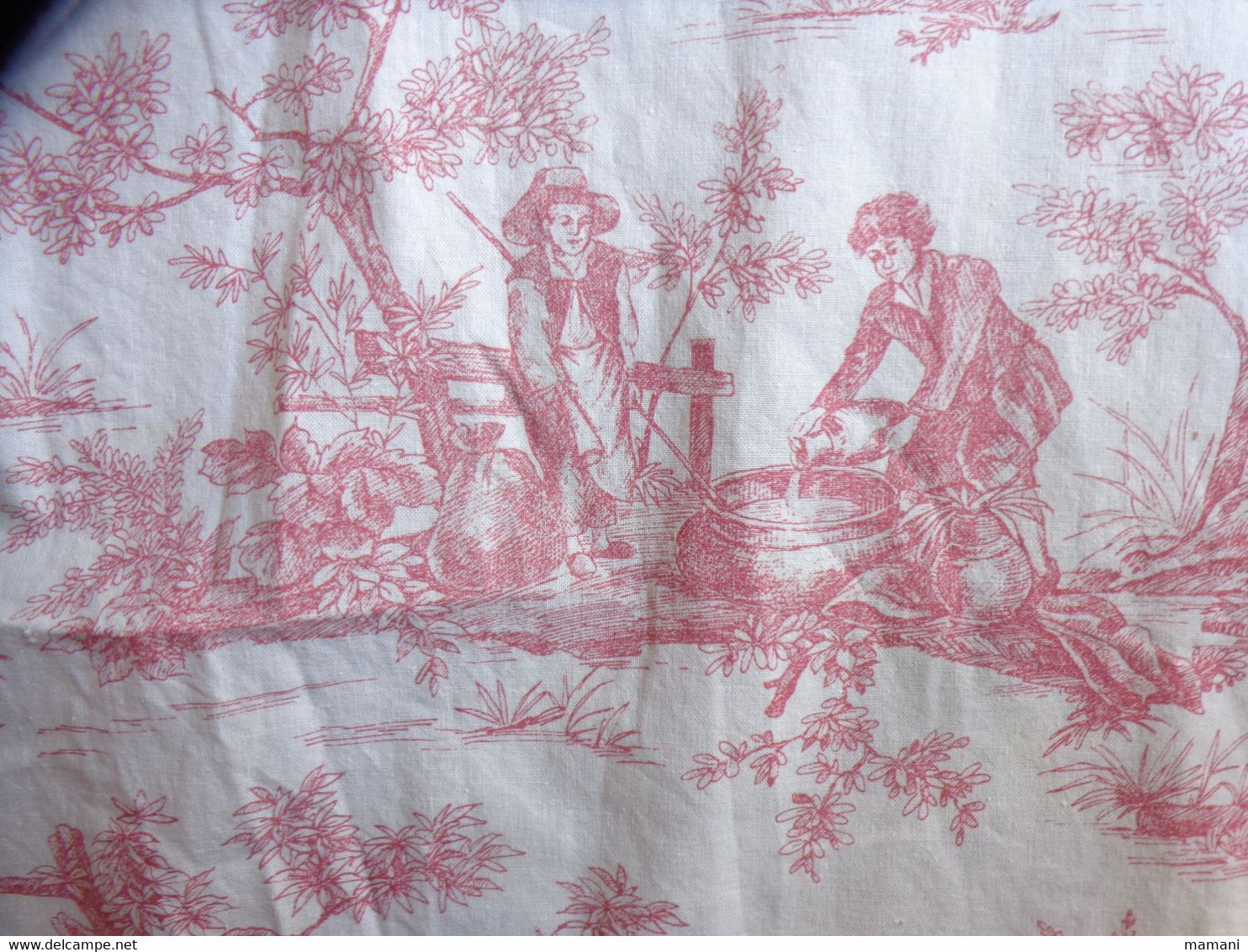 1 Piece De Tissu -toile De Jouy- 90x110 - Dentelles Et Tissus