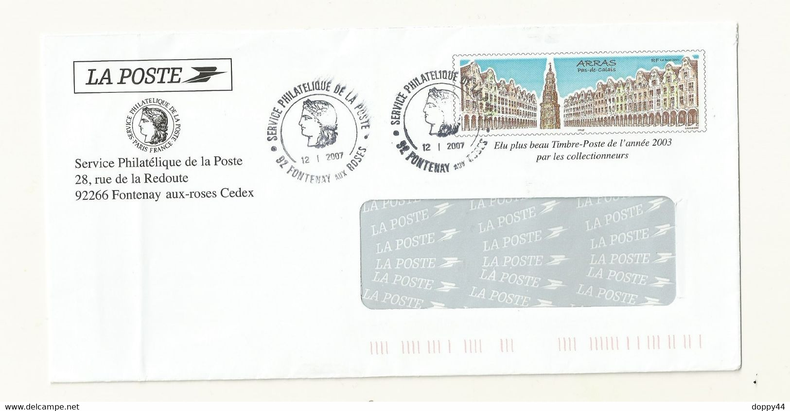 PAP TP ARRAS + CACHET SERVICE PHILATELIQUE DE LA POSTE LOT 0402491 - Official Stationery