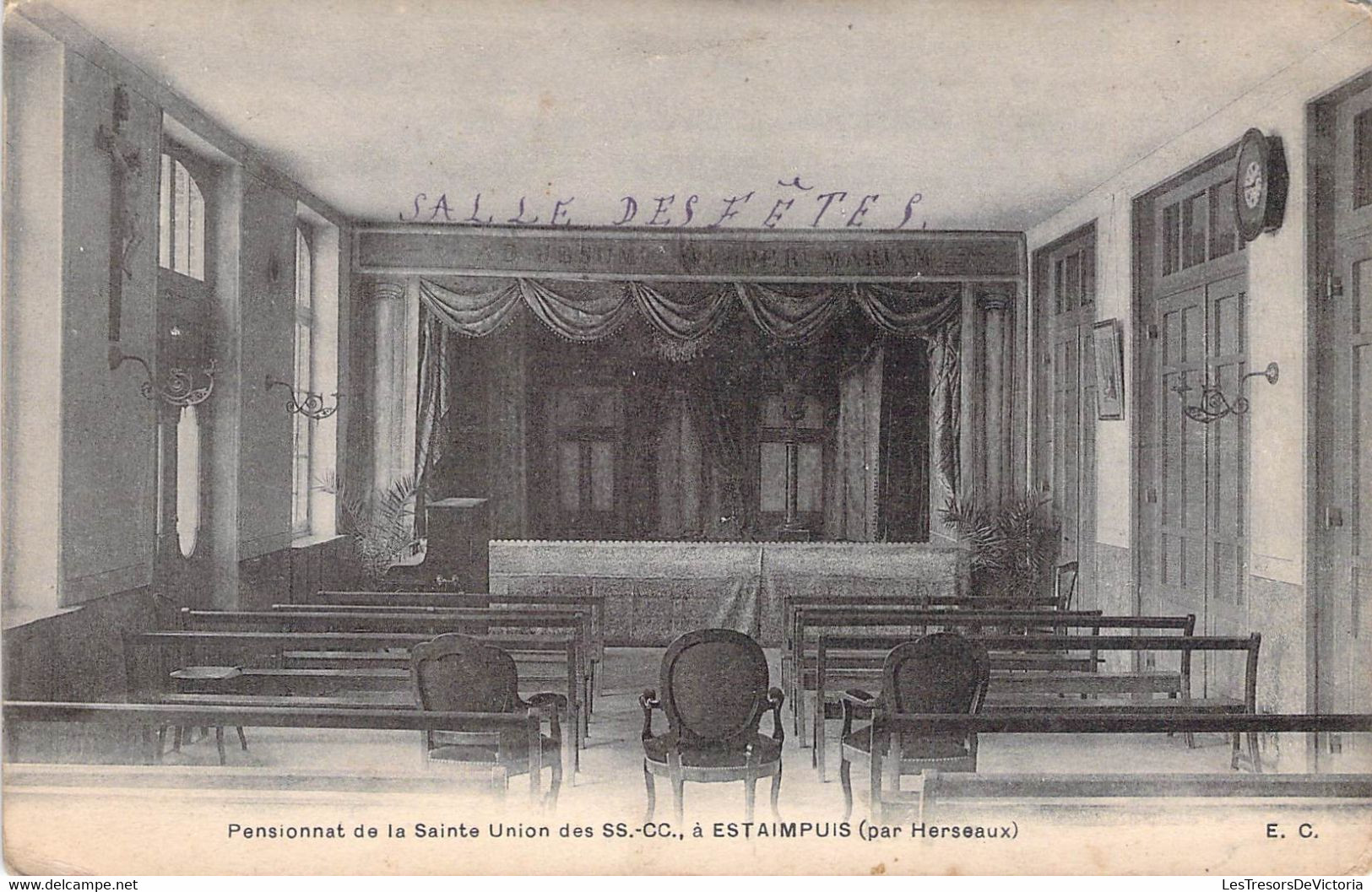 CPA Pensionnat De La Sainte Union Des SS Cc à Estaimpuis - Par Herseaux - Salle Des Fetes - Schulen