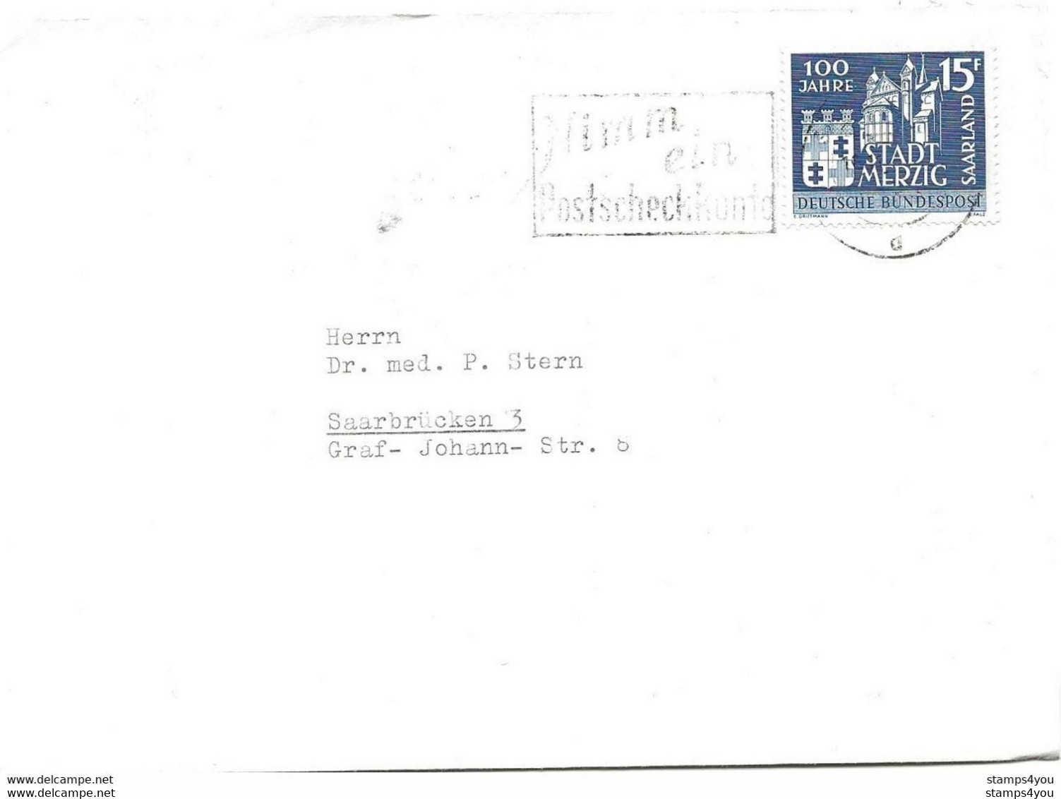 52 - 100 - Enveloppe Envoyée De Saarbrücken - Oblit Mécanique - Briefe U. Dokumente