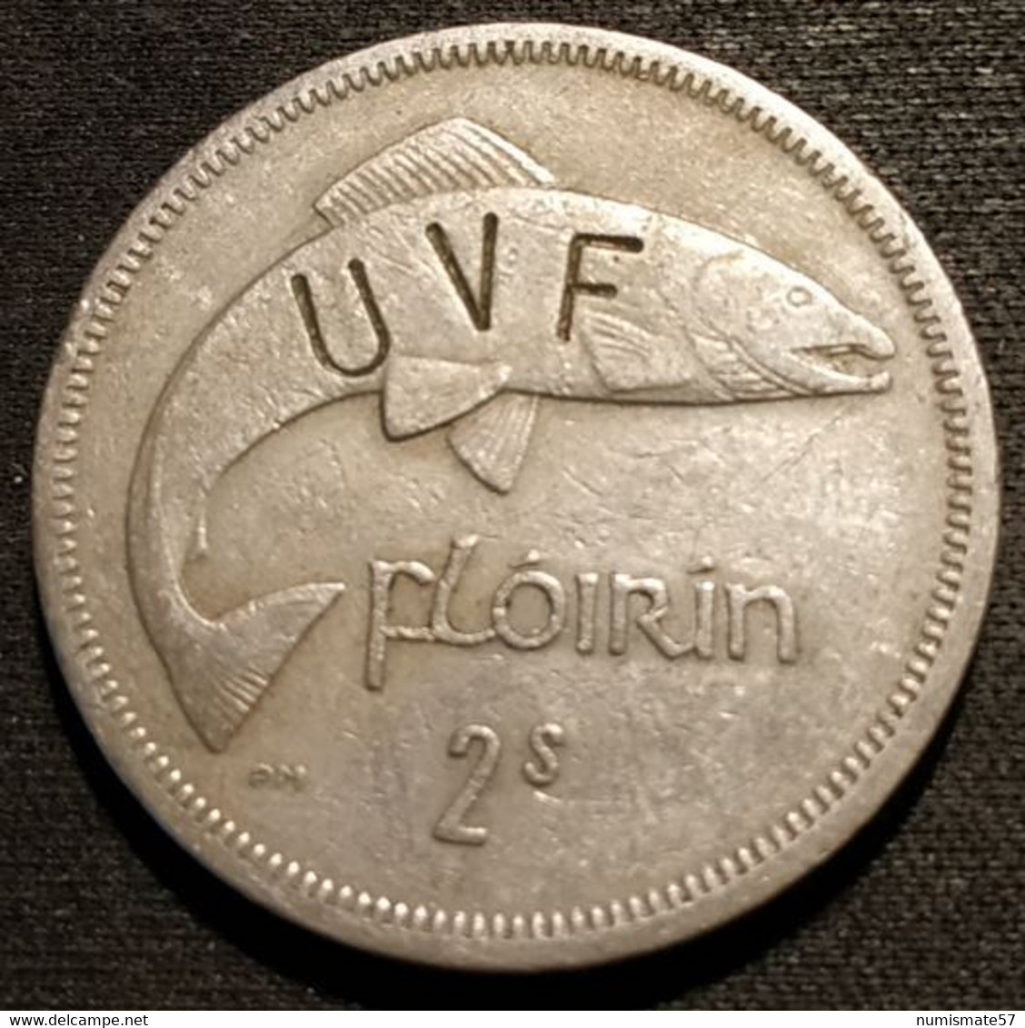 IRLANDE - EIRE - 1 Flóirin / 2 Scilling 1964 ( Contre-marque UVF - Ulster Volunteer Force ??? )  - KM 15a - IRELAND - Irlanda