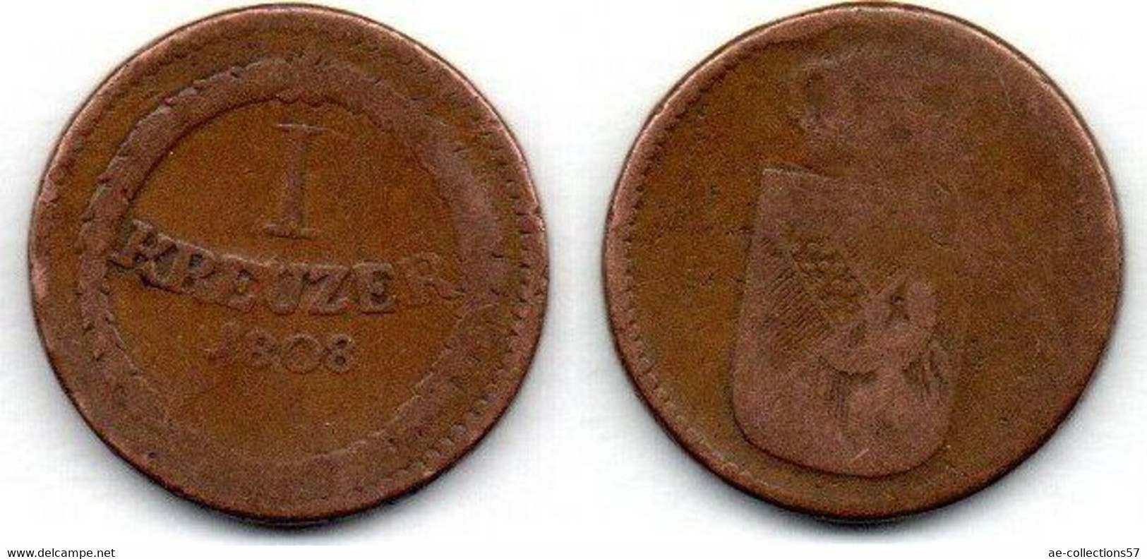 Baden Kreuzer 1808 B+ - Monedas Pequeñas & Otras Subdivisiones