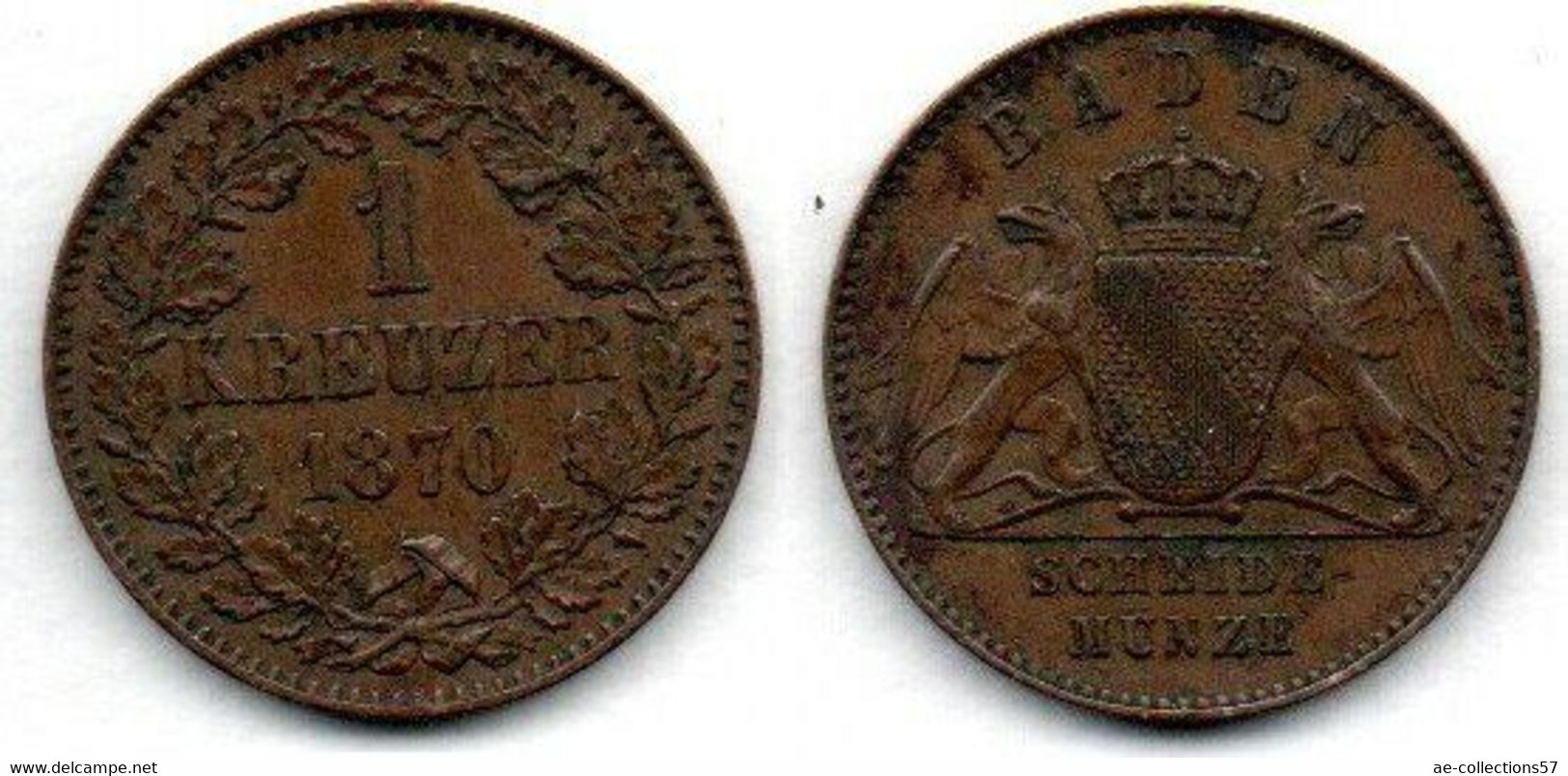 Baden Kreuzer 1870 TTB - Monedas Pequeñas & Otras Subdivisiones