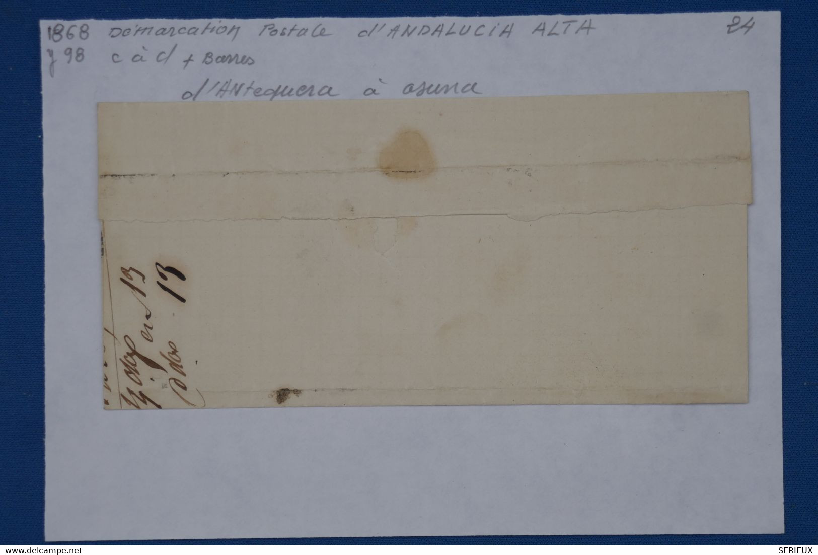 650 ESPANA  BELLE LETTRE 1868  ANTEQUERA  POUR OSUNA   + ++AFFRANCH. INTERESSANT - Briefe U. Dokumente