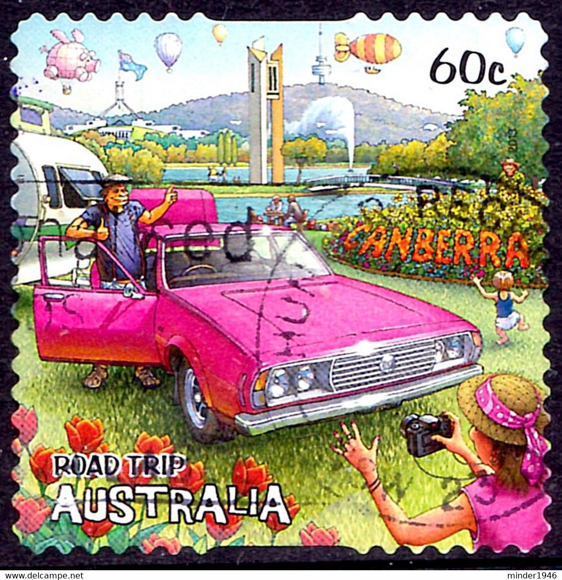 AUSTRALIA 2013 60c Multicoloured, Road Trip Australia-Canberra Self Adhesive Used - Used Stamps