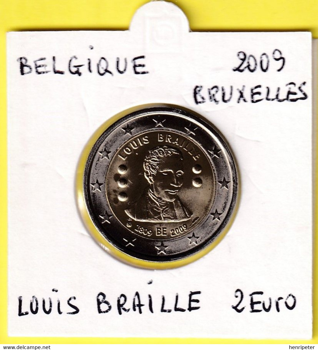 2 Euro Commémorative BICENTENAIRE DE LA NAISSANCE DE LOUIS BRAILLE - BELGIQUE 2009 - Colecciones