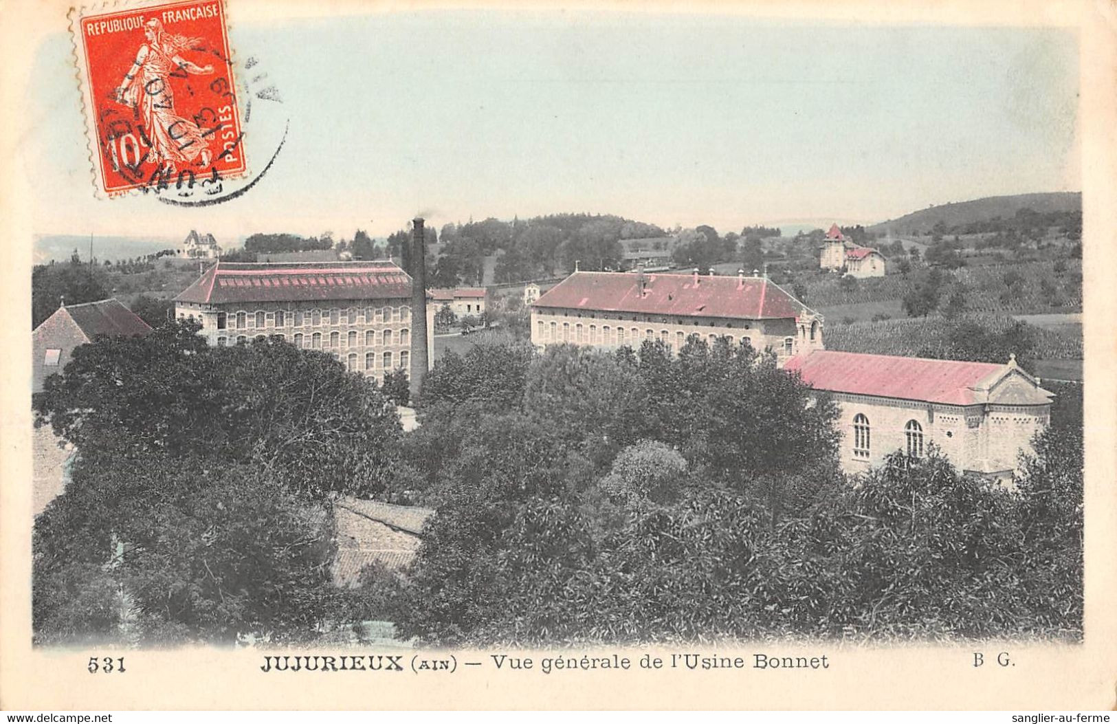 CPA 01 JUJURIEUX VUE GENERALE DE L'USINE BONNET - Zonder Classificatie