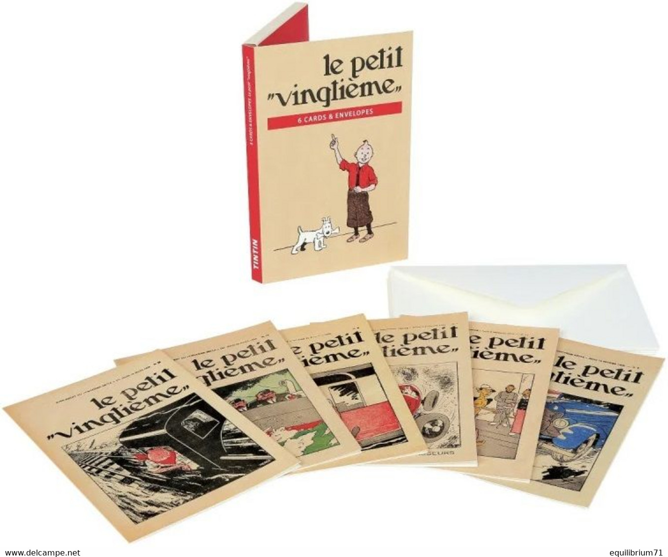 CP/PK** - Kuifje / Tintin / Tim - Milou / Bobbie / Struppi - Set De 6 Cartes Postales + Enveloppes - Petit Vingtième - Philabédés (comics)