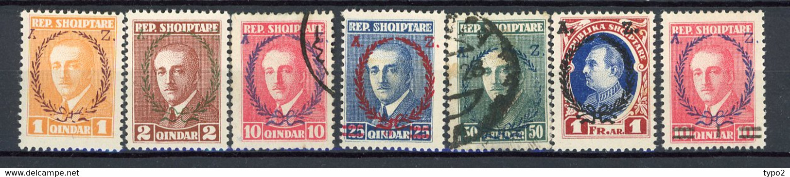 ALBA - 1927  Yv. N°  177,178,184,188,,189  * 180, 183 (o)   Zogou Cote  7,5  Euro  BE R  2 Scans - Albania