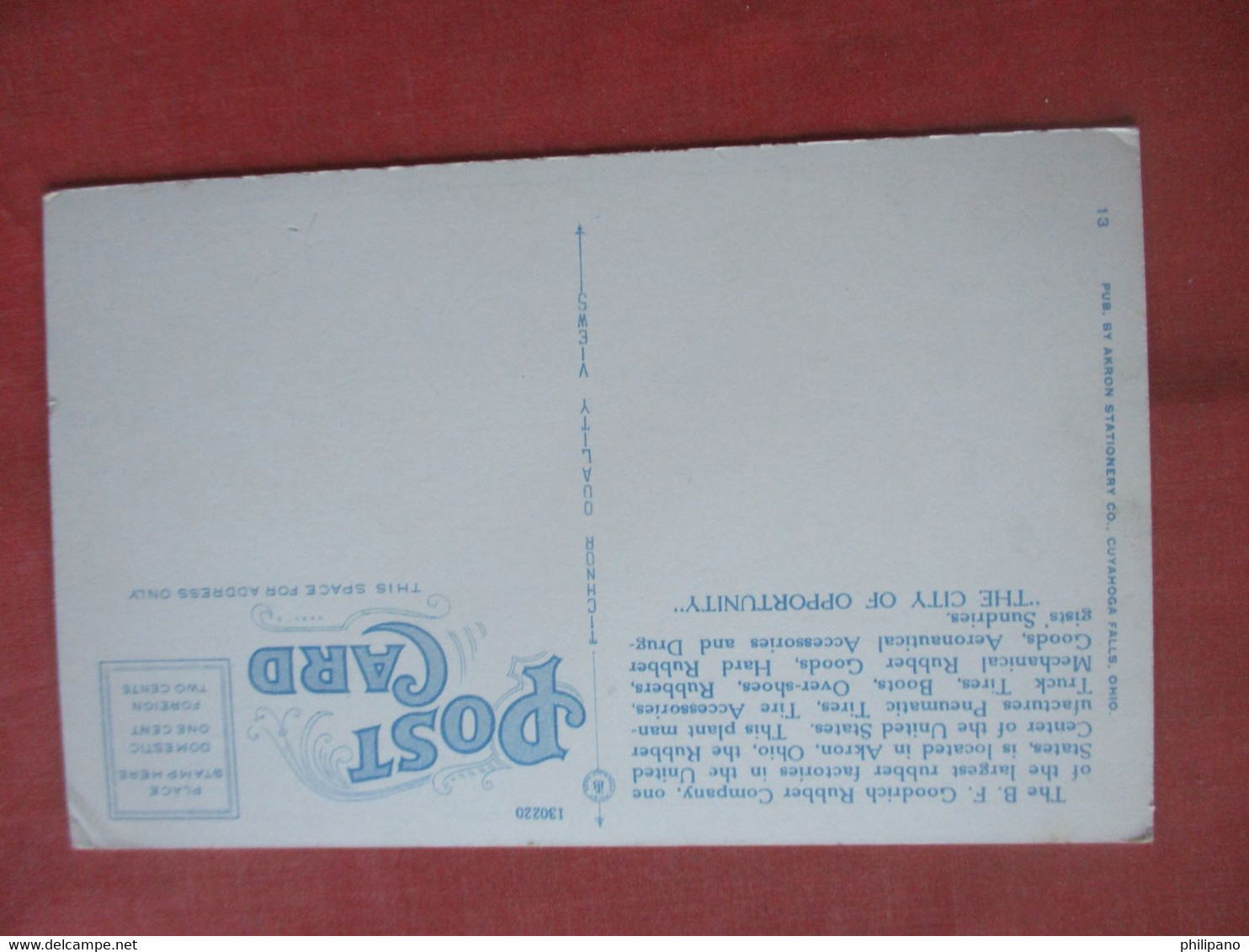 B.F. Goodrich Rubber Co.   Akron Ohio > Akron         Ref 5663 - Akron