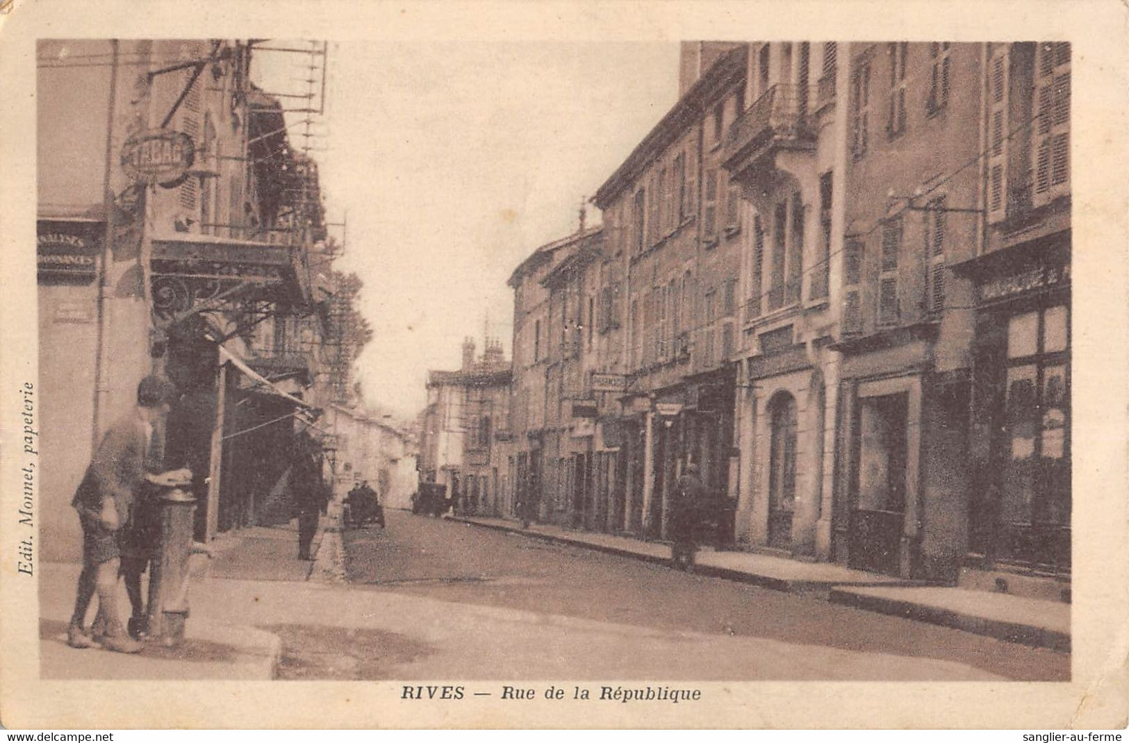 CPA 38 RIVES RUE DE LA REPUBLIQUE - Autres & Non Classés