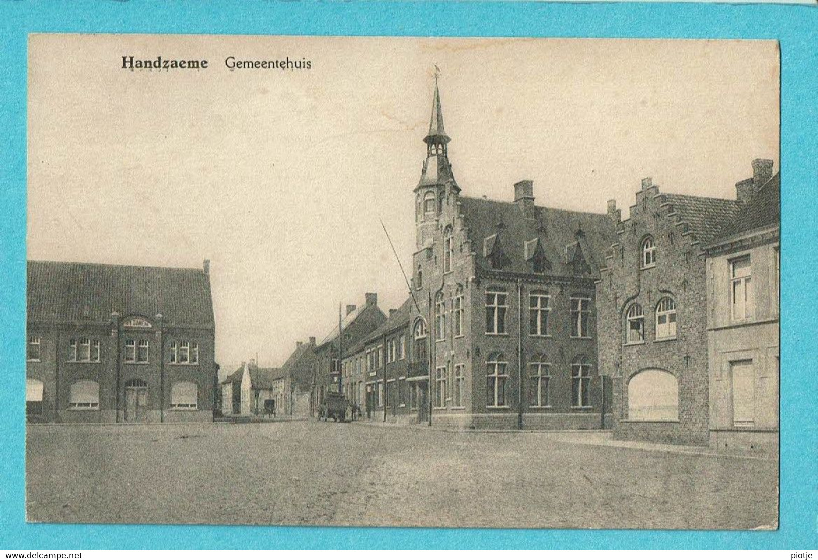 * Handzame - Handzaeme (Kortemark) * Gemeentehuis, Hotel De Ville, Markt, Grand'place, Old, Rare, Unique - Kortemark