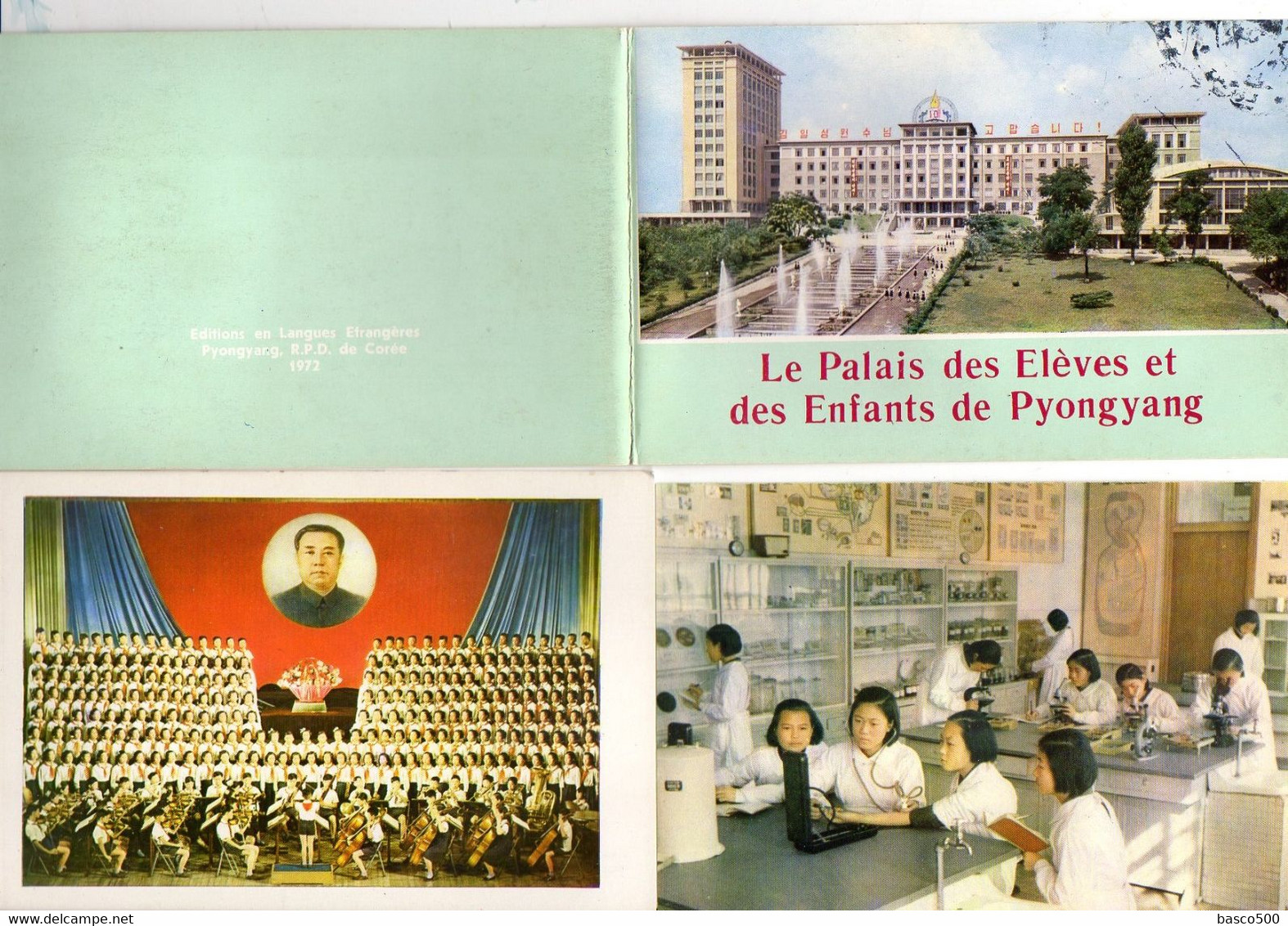 1972 PYONGYANG - Rare PALAIS Des ELEVES Et ENFANTS Folio 12 Cartes - Corée Du Nord