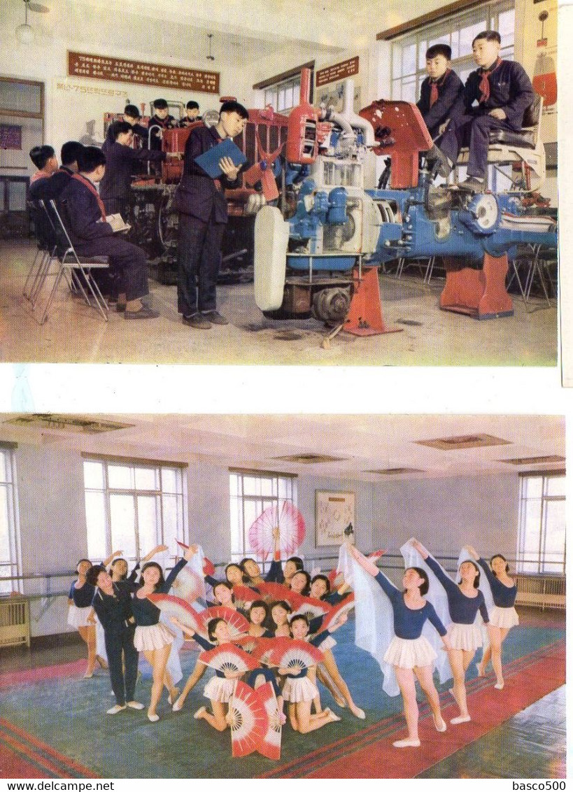 1972 PYONGYANG - Rare PALAIS Des ELEVES Et ENFANTS Folio 12 Cartes - Corée Du Nord