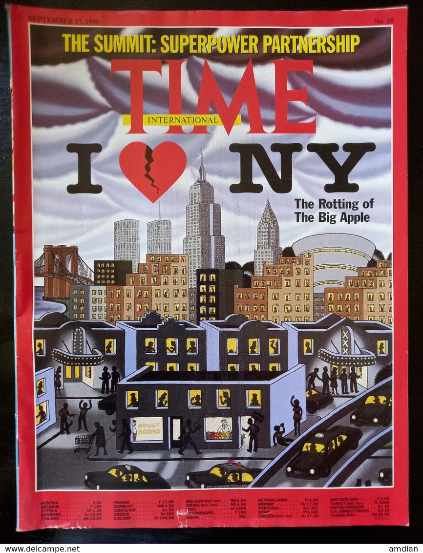 I Love New York, The Rotting Of The Big Apple TIME Magazine September 17 1990 No 38 - Helsinki Summit -Battle Of Britain - Andere & Zonder Classificatie