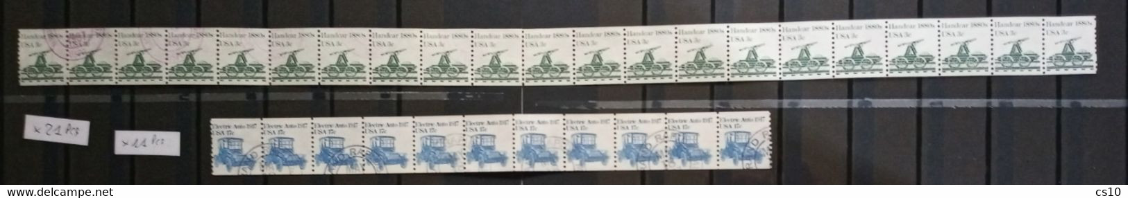 USA 1981/1995 Transportation Series # 11 scans Numbers Lines Miscut Misperf Variety Strips21 etc