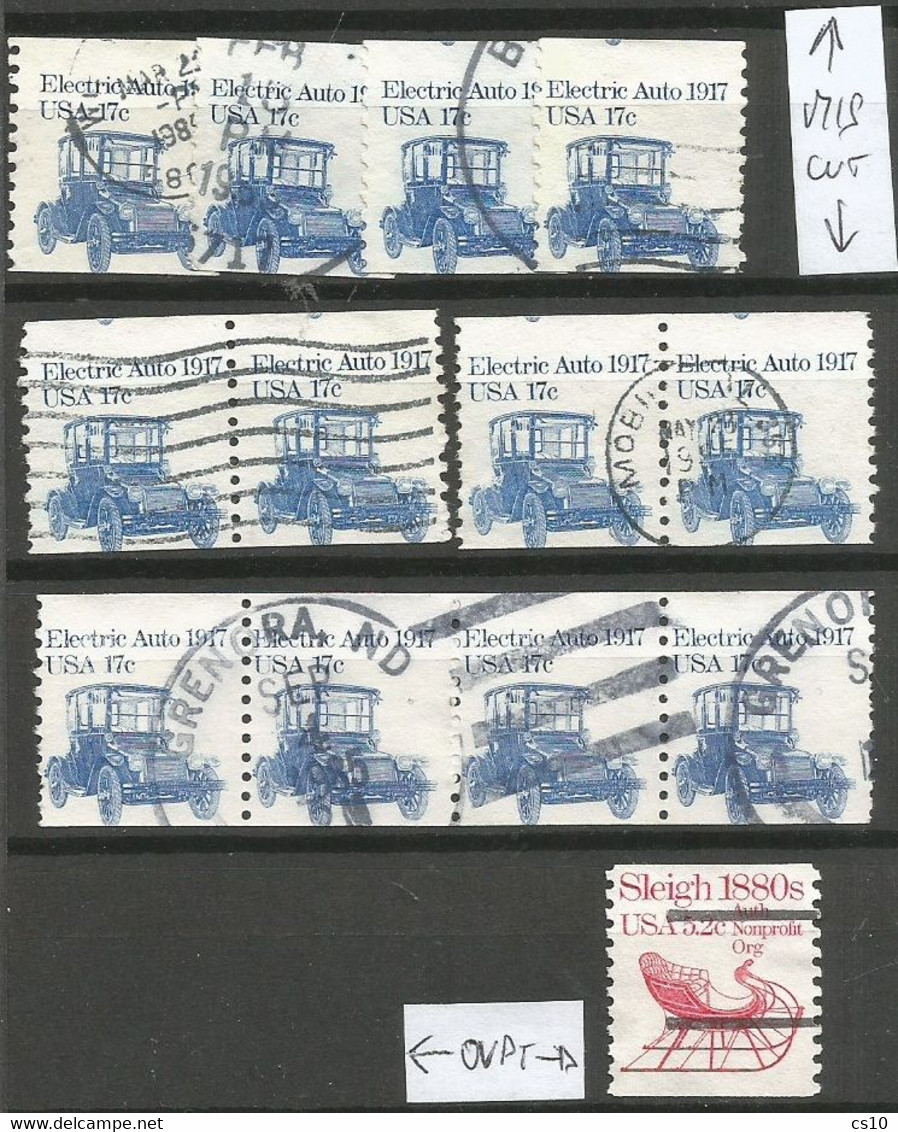 USA 1981/1995 Transportation Series # 11 Scans Numbers Lines Miscut Misperf Variety Strips21 Etc - Coils & Coil Singles