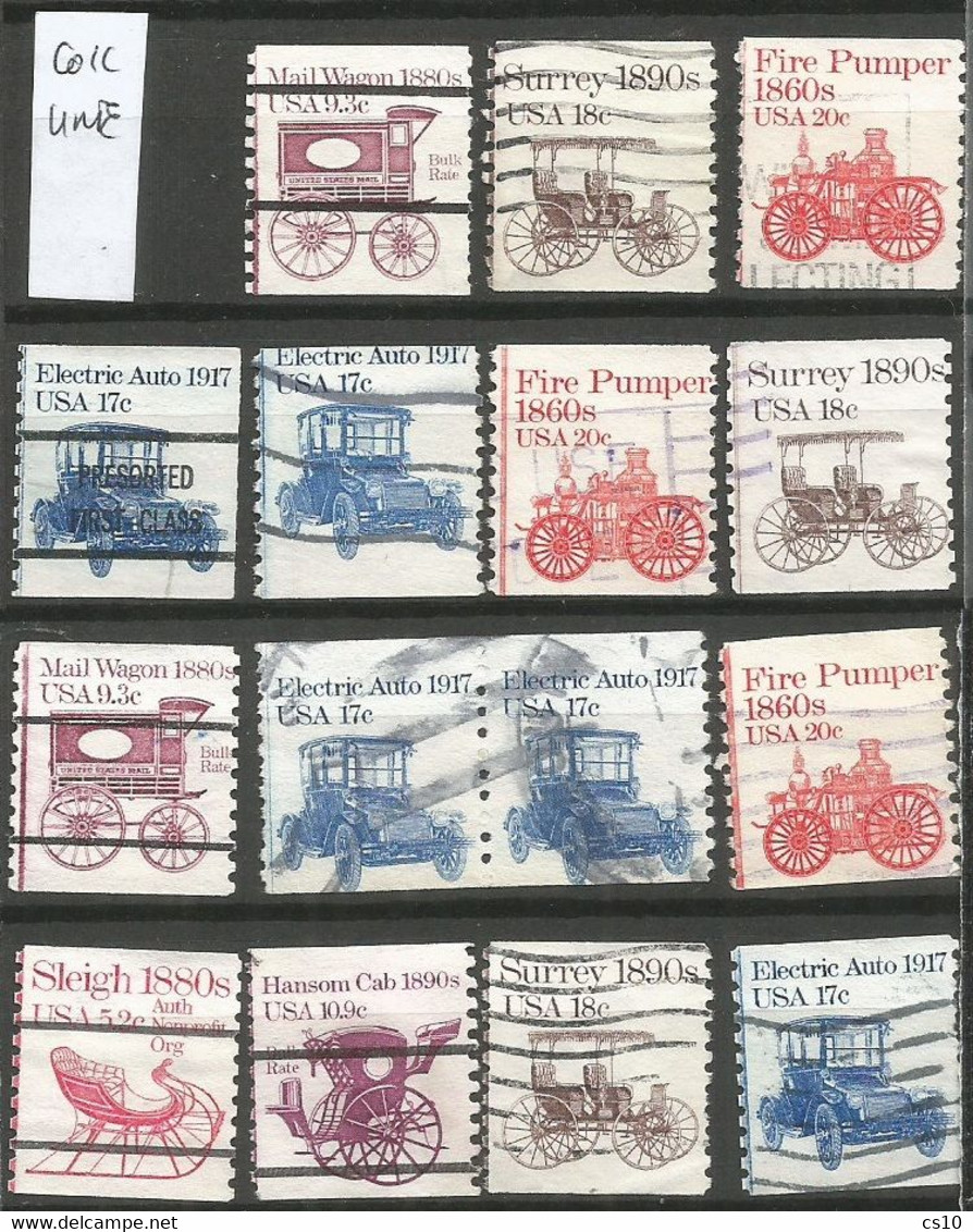 USA 1981/1995 Transportation Series # 11 Scans Numbers Lines Miscut Misperf Variety Strips21 Etc - Rollenmarken