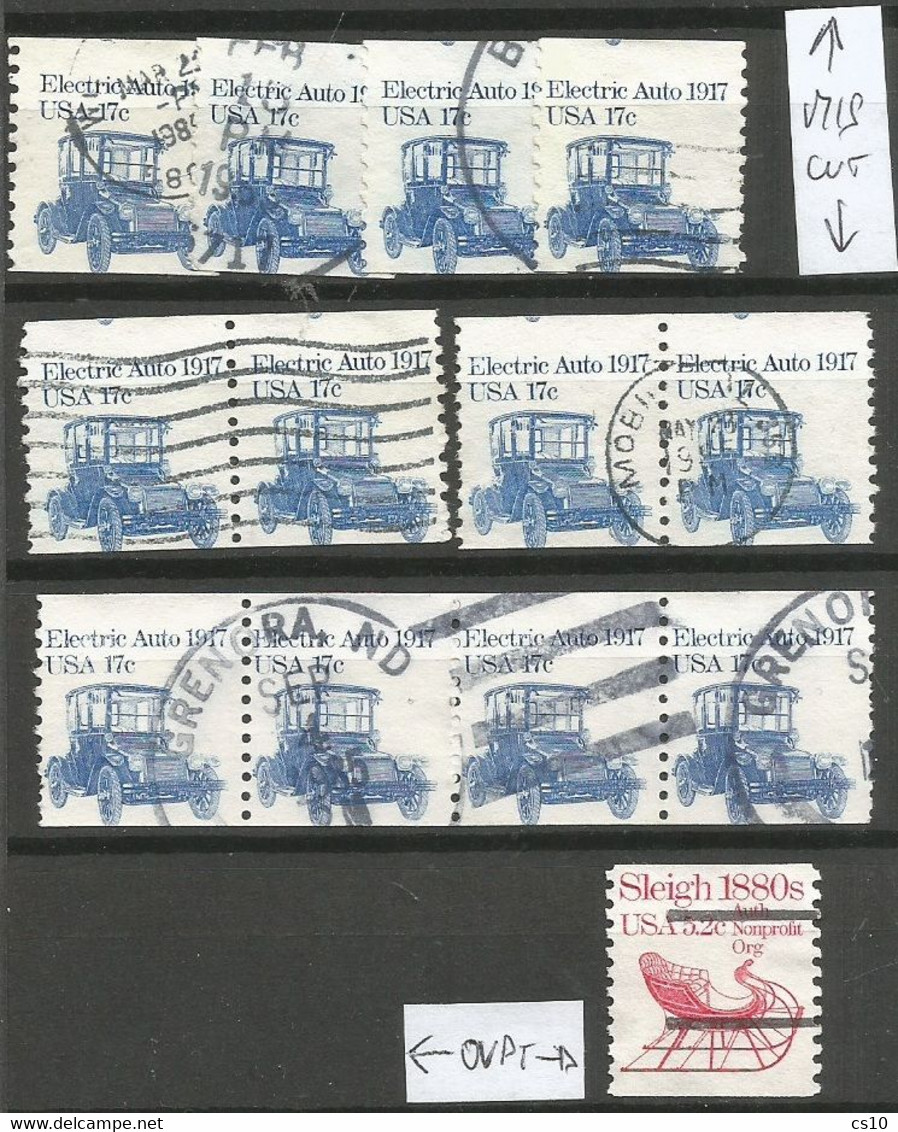 USA 1981/1995 Transportation Series # 11 Scans Numbers Lines Miscut Misperf Variety Strips21 Etc - Roulettes (Numéros De Planches)