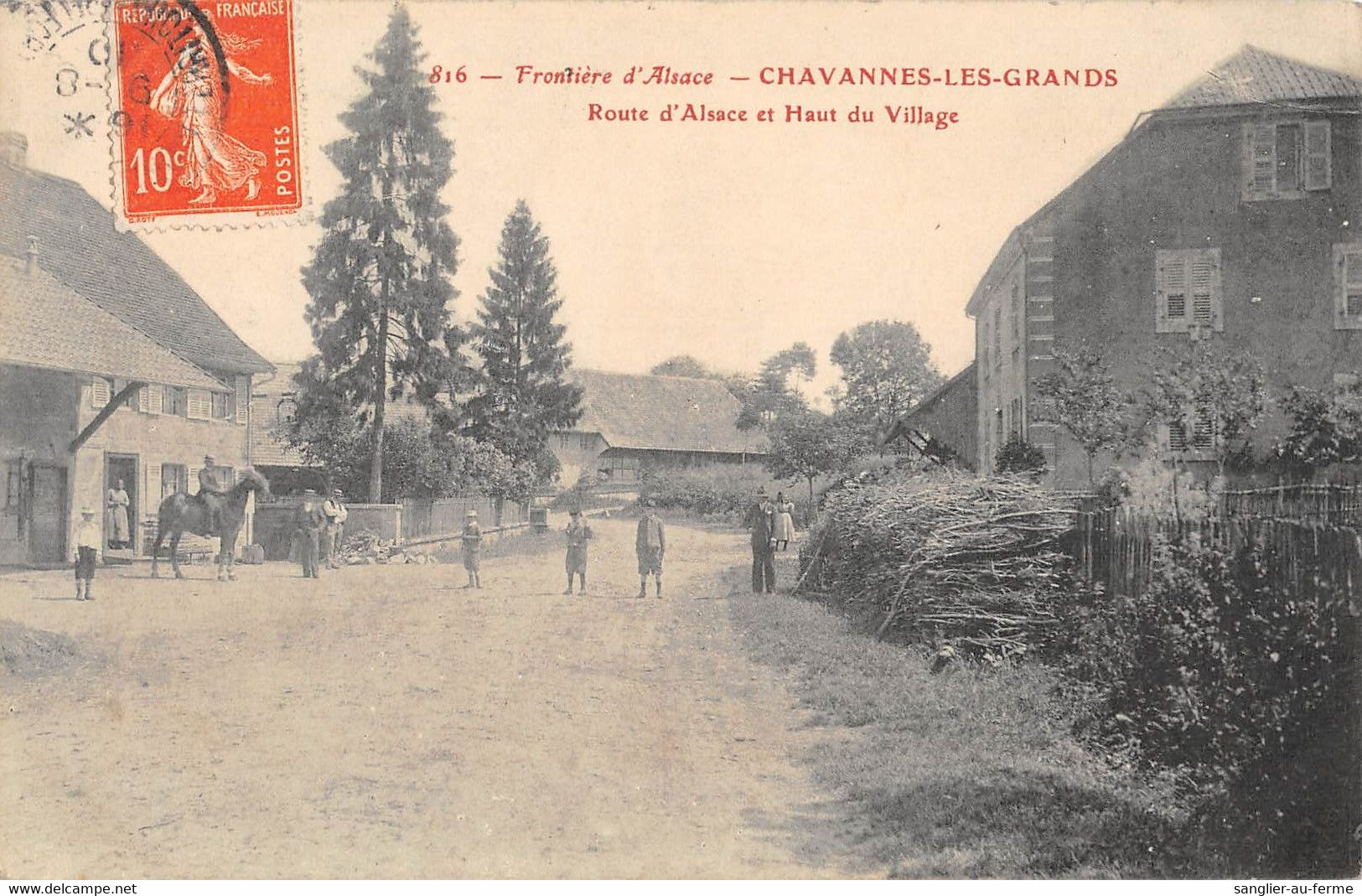 CPA 90 CHAVANNES LES GRANDS ROUTE D'ALSACE ET HAUT DU VILLAGE - Autres & Non Classés