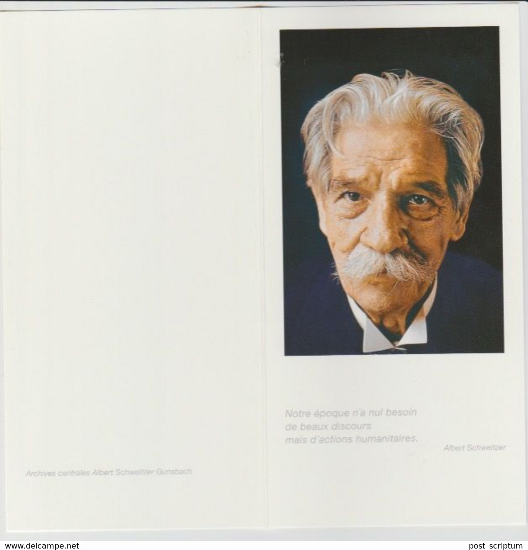 Thème - Célébrités - Albert Schweitzer - Carte à Volets - Nobelprijs