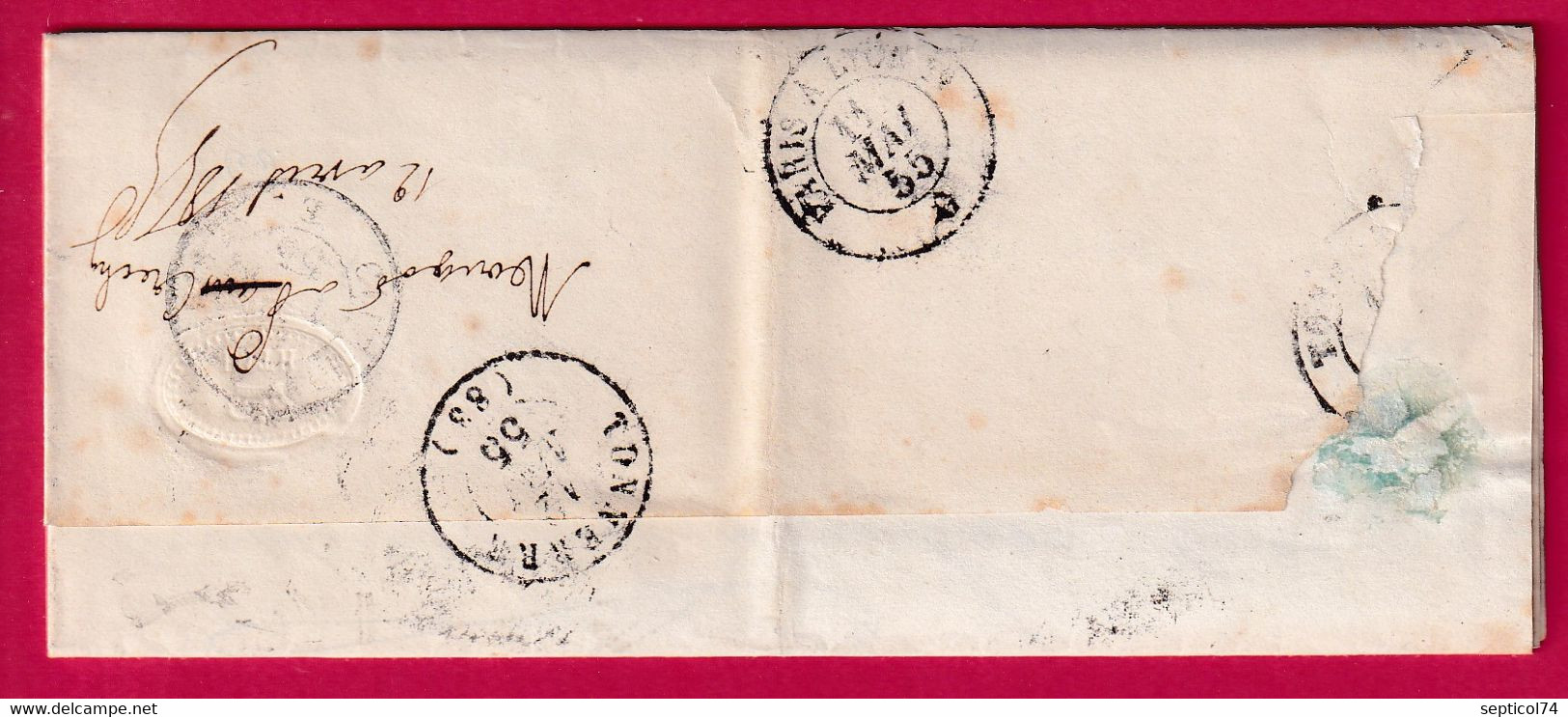 N°14 BLEU LAITEUX PC 3492 VARENNES SUR ALLIER BOITE RURALE E CRECHY POUR TONNERRE YONNE LETTRE COVER FRANCE - 1849-1876: Periodo Classico