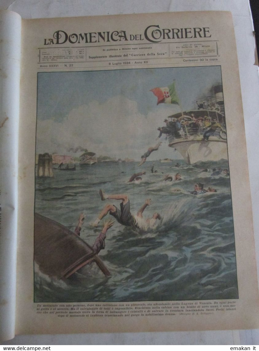 # DOMENICA DEL CORRIERE N 27 / 1934 LAGUNA VENEZIA / COSTUMI TRADIZIONALI /ROMA CAMPO DI FIORI - Erstauflagen