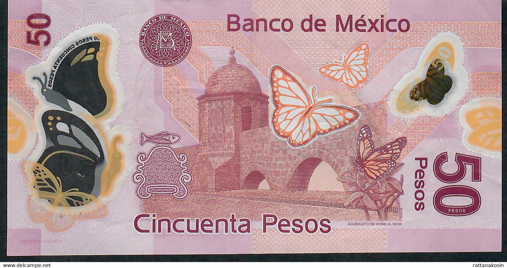 MEXICO P123Af  50 PESOS  7.12.2015  Serie T   #K7843...      AVF FOLDS NO P.h. - Mexique